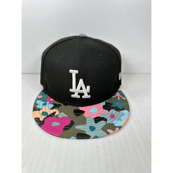 New Era LA Dodgers 9FIFTY Black Floral Camo One Size Snapback Hat Cap BRAND NEW - Picture 1 of 3